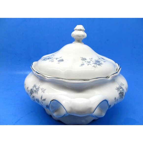 Johann Haviland Blue Garland Fine China Covered Handled Vegetable Serving Bowl - Picture 3 of 12
